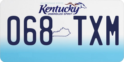 KY license plate 068TXM