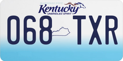 KY license plate 068TXR
