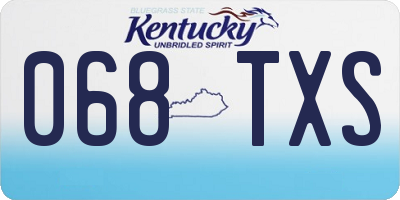 KY license plate 068TXS