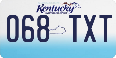 KY license plate 068TXT