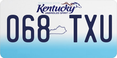 KY license plate 068TXU