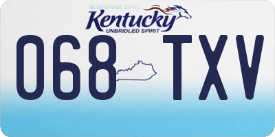 KY license plate 068TXV