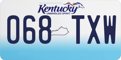 KY license plate 068TXW