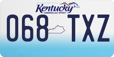 KY license plate 068TXZ