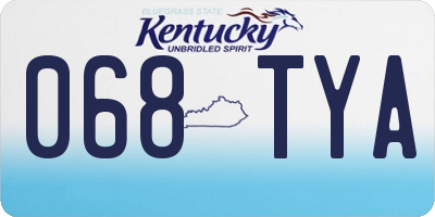 KY license plate 068TYA