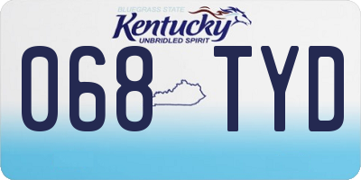 KY license plate 068TYD