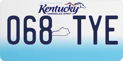 KY license plate 068TYE