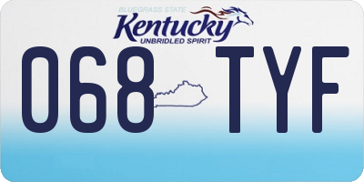 KY license plate 068TYF