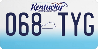 KY license plate 068TYG