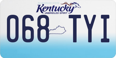 KY license plate 068TYI