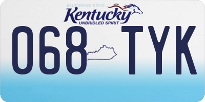 KY license plate 068TYK