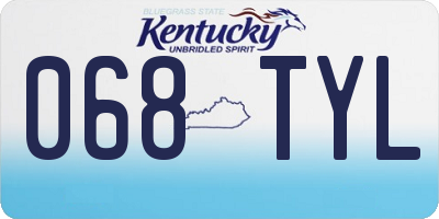 KY license plate 068TYL