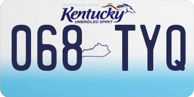 KY license plate 068TYQ