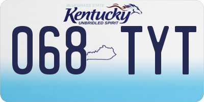 KY license plate 068TYT