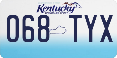 KY license plate 068TYX