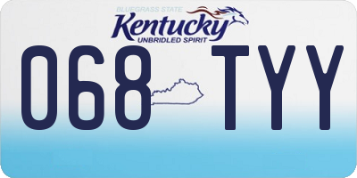KY license plate 068TYY