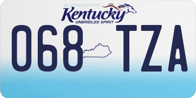 KY license plate 068TZA