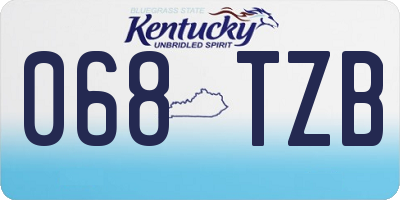 KY license plate 068TZB