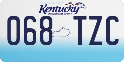 KY license plate 068TZC