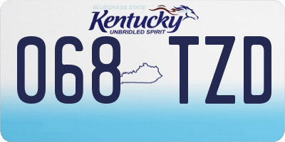 KY license plate 068TZD