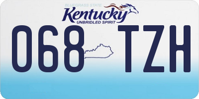 KY license plate 068TZH