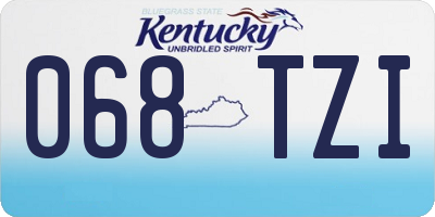 KY license plate 068TZI