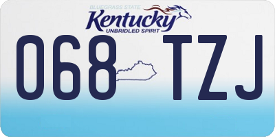 KY license plate 068TZJ