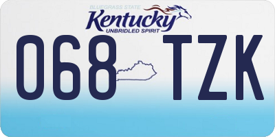 KY license plate 068TZK