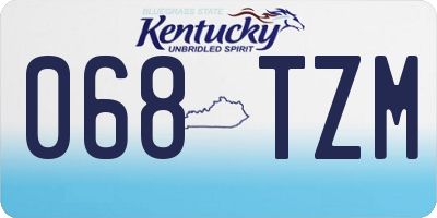 KY license plate 068TZM