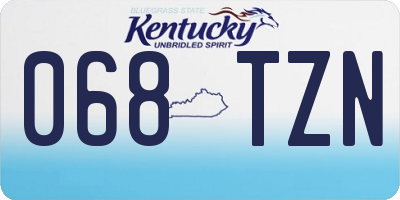 KY license plate 068TZN