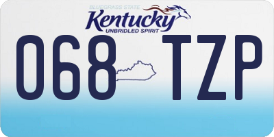 KY license plate 068TZP