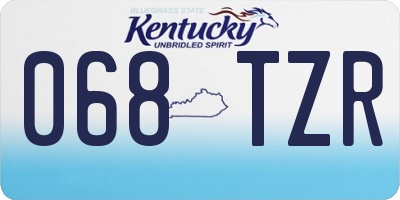 KY license plate 068TZR
