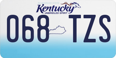 KY license plate 068TZS