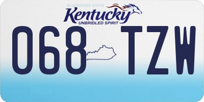KY license plate 068TZW