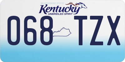 KY license plate 068TZX