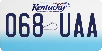 KY license plate 068UAA