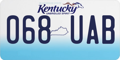 KY license plate 068UAB