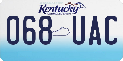 KY license plate 068UAC