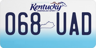 KY license plate 068UAD