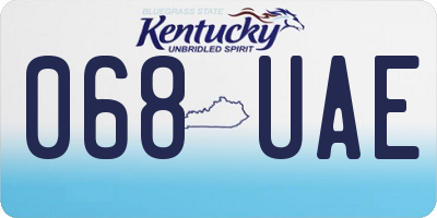 KY license plate 068UAE