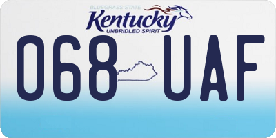 KY license plate 068UAF