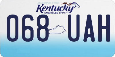 KY license plate 068UAH