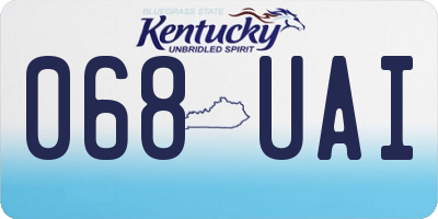 KY license plate 068UAI
