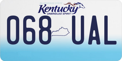 KY license plate 068UAL