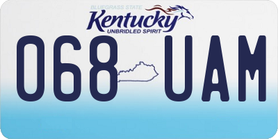 KY license plate 068UAM