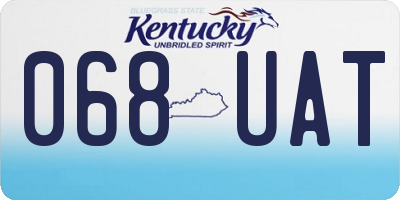 KY license plate 068UAT