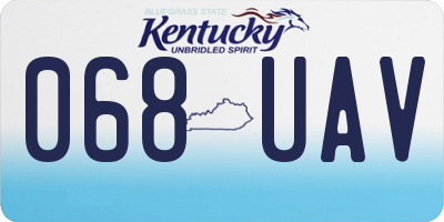 KY license plate 068UAV
