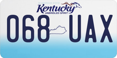 KY license plate 068UAX