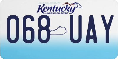 KY license plate 068UAY