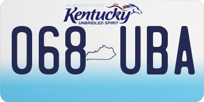 KY license plate 068UBA